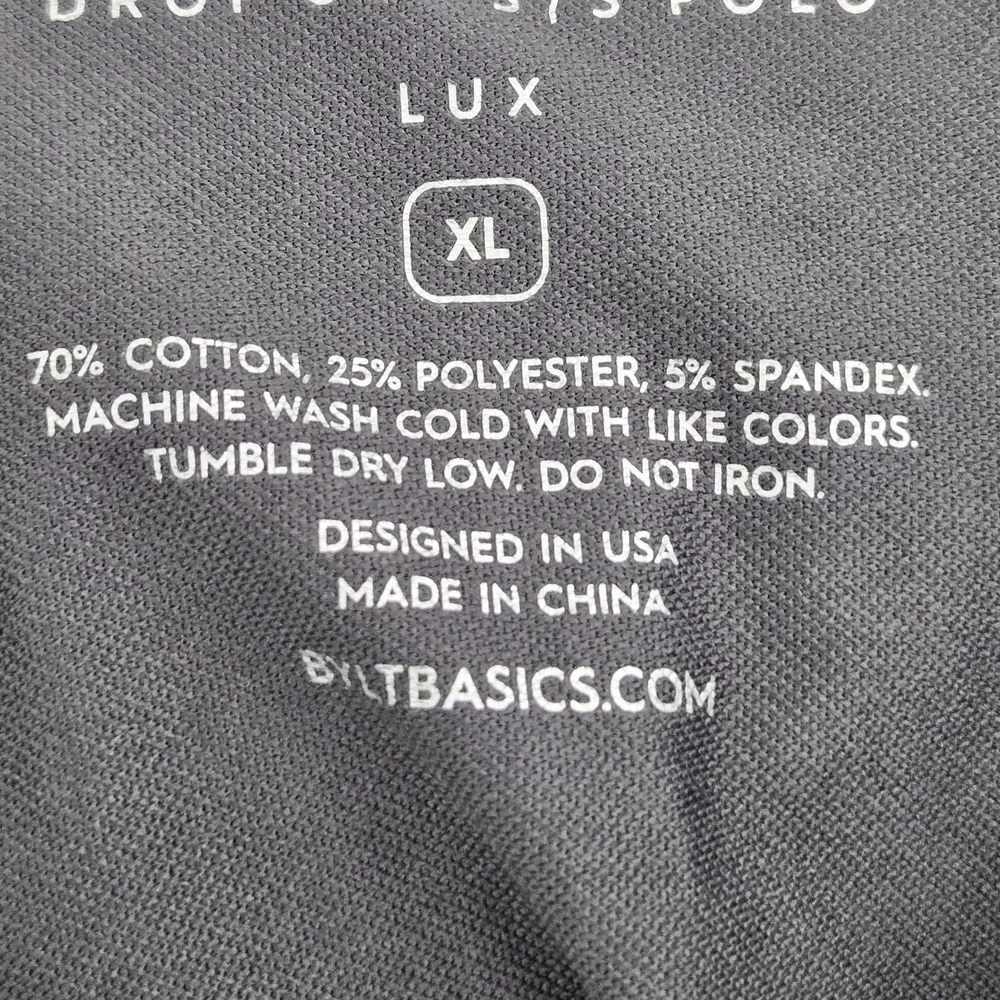 BYLT Men Polo XL Gray Polka‎ Dot Drop Cut Polo Button Short Sleeve